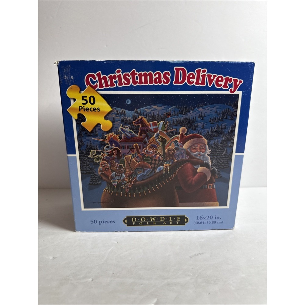 Dowdle Folk Art 50 Pieces 16x20" CHRISTMAS DELIVERY 2010/ Child Holiday Complete